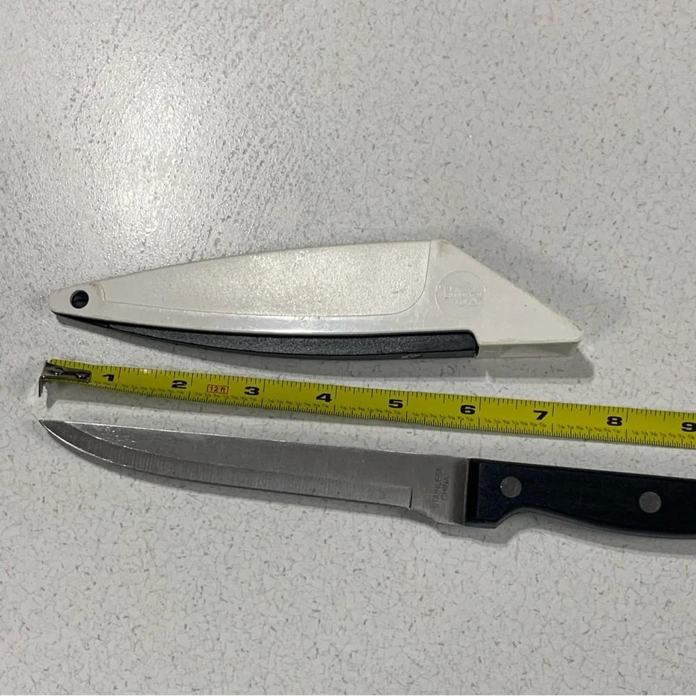 Pampered Chef 6” Chef's Knife with Self Sharpening Case Sheath Retired Item